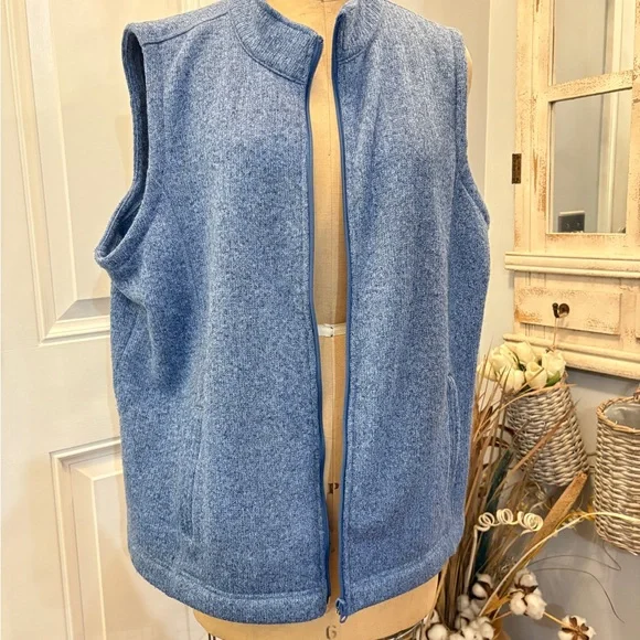 T‎ by Talbots Blue Women's Zip Vest 2XP Chic Layering Piece - Picture 5 of 10